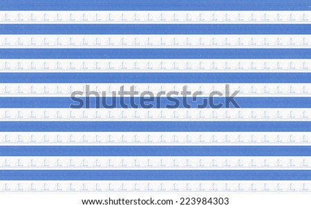 Background on marine theme with blue and white striped and pattern with sailing boat