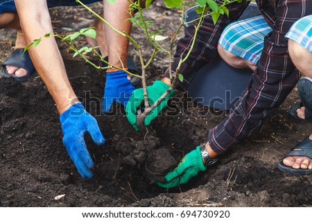 Similar – Image, Stock Photo Two hands put leaves into a fast foaming flowing river.