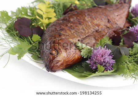 close up of freshly smoked fish