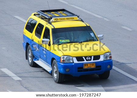 CHIANGMAI, THAILAND - JUNE 4 2014 : City taxi chiangmai, Service in city. Photo at road no 107, About 8 Km from chiangmai city, thailand.