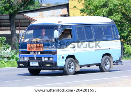 CHIANGMAI, THAILAND- MAY 24 2014 :Private School van. Photo at road no.121 about 8 km from downtown Chiangmai, thailand.