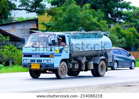 CHIANGMAI , THAILAND - AUGUST 22 2014: Private of Sewage truck. Photo at road no.121 about 8 km from downtown Chiangmai, thailand.