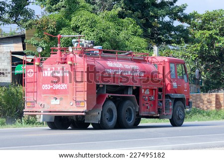 CHIANGMAI, THAILAND -NOVEMBER 1 2014: Fire truck of Nongjom Subdistrict Administrative Organization. Photo at road no 121 about 8 km from downtown Chiangmai, thailand.