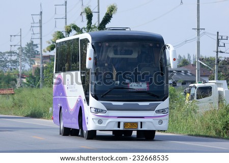 CHIANGMAI, THAILAND - NOVEMBER 17 2014: Travel bus of Standard tour. Photo at road no 121 about 8 km from downtown Chiangmai, thailand.
