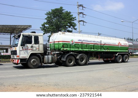 CHIANGMAI, THAILAND - OCTOBER 7 2014: Oil Truck of PTG Energy Oil transport Company. Photo at road no.121 about 8 km from downtown Chiangmai, thailand.