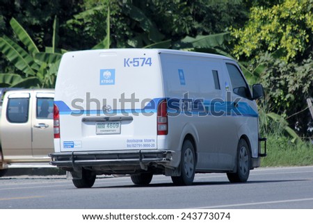 CHIANGMAI, THAILAND - NOVEMBER 11 2014:   Money delivery Van of KTB General Services Company. Photo at road no.121 about 8 km from downtown Chiangmai, thailand.