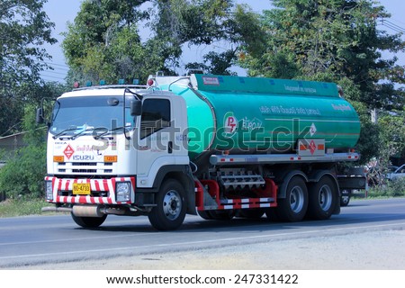 CHIANGMAI, THAILAND - DECEMBER 15 2014:  Oil Truck of PTG Energy Oil transport Company. Photo at road no.121 about 8 km from downtown Chiangmai, thailand.