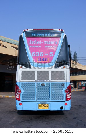 CHIANG MAI, THAILAND - FEBRUARY  28 2015:  Jakkapong tour company route Nongkhai and Chiangmai. Photo at Chiangmai bus station. thailand.