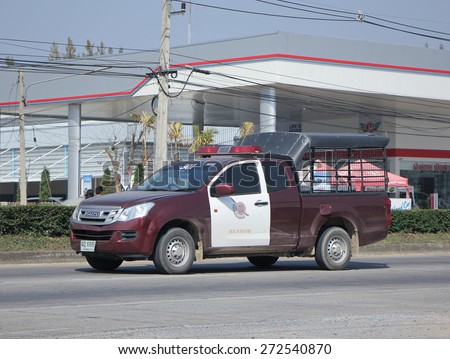 CHIANGMAI, THAILAND -JANUARY 30 2015:  Prison Pickup Truck of Nawai Police Station. Photo at road no.1001 about 8 km from city center, thailand.