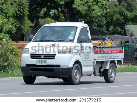 CHIANGMAI, THAILAND -JUNE 29 2015: Pickup truck of Chiangmai M.IN company. Service for control pest in home and Building. Photo at road no 121 about 8 km from downtown Chiangmai, thailand.