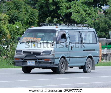 CHIANGMAI , THAILAND -JUNE 30 2015: Private School van. Photo at road no.121 about 8 km from downtown Chiangmai, thailand.