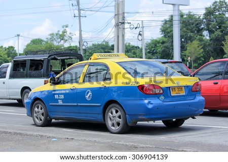 CHIANGMAI, THAILAND -AUGUST 8 2015:  City taxi chiangmai, Service in city. Photo at road no 121 about 8 km from downtown Chiangmai, thailand.