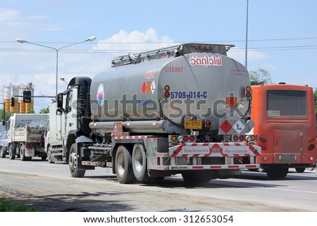 CHIANGMAI, THAILAND -AUGUST 10 2015:  Oil Truck of Good team Enterprise. Photo at road no.1001 about 8 km from city center, thailand.