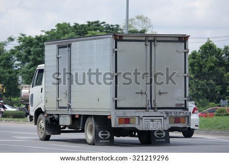CHIANGMAI, THAILAND -AUGUST 21 2015: Private cargo truck. Photo at road no.1001 about 8 km from downtown Chiangmai, thailand.