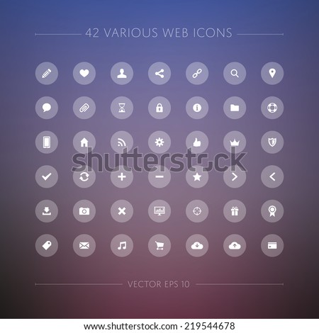 42 Various Web Icons