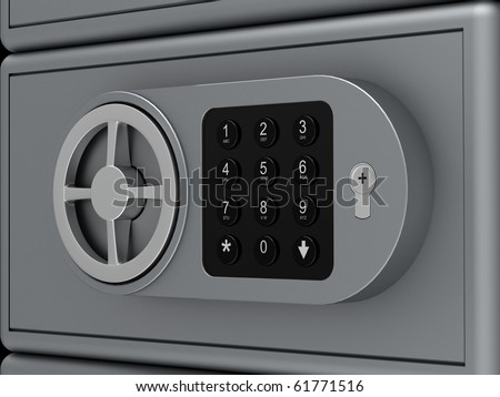 Bank the safe a cell for storage of values isolated on a white background