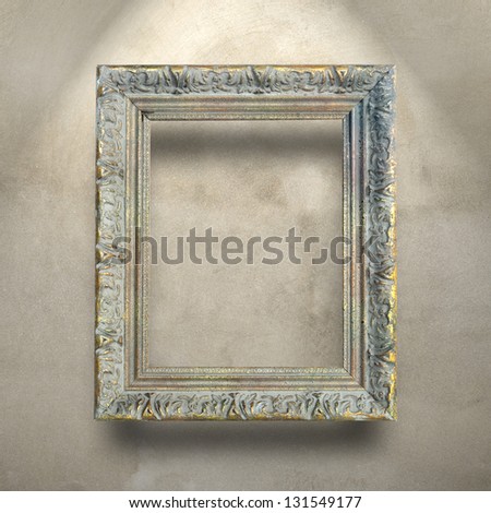 Luxury antique frame on concrete wall.