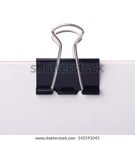 Paper clip in black, the image has clipping path that can be easy to moved the object.