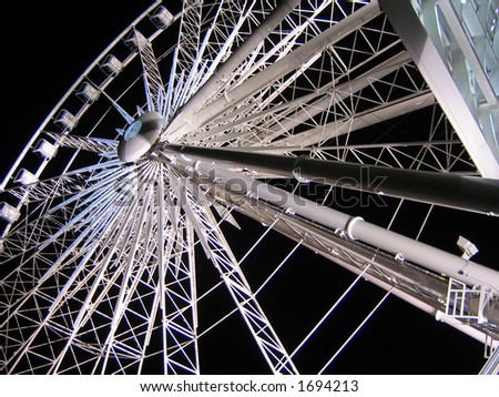 Sky Wheel at night - Ferris (observation) wheel at Niagara Falls, Canada.