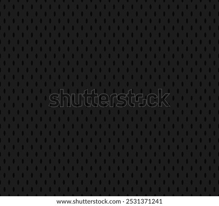 Black Hockey Jersey Texture Seamless Vector Pattern. Sports Background. Athletic Mesh Fabric Close-Up. Breathable and Moisture Wicking Sportswear Textile.