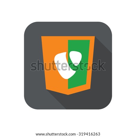 vector web development shield sign - site content managment system abstract. isolated icon on white