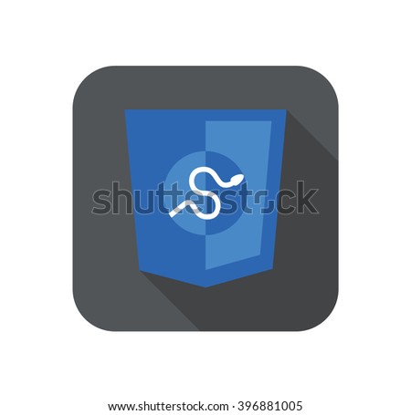 round icon of python framework programming language badge - isolated flat design illustration