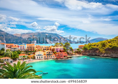 Similar – Image, Stock Photo Assos town on Cephalonia Ionian island in Greece. Summer travel vacation