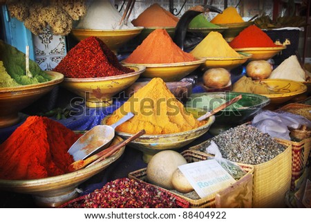 Similar – Image, Stock Photo Baskets with dried spices on marketplace