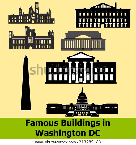 Washington DC., White House, Capitol, National building museum, National archives building