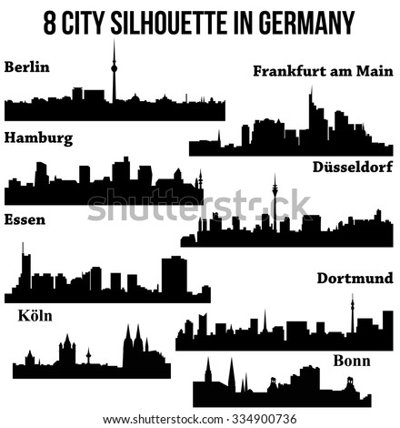 Vector Images Illustrations And Cliparts 8 City In Germany Deutschland Berlin Hamburg Essen Dusseldorf Dortmund Frankfurt Am Main Bonn Koln Hqvectors Com