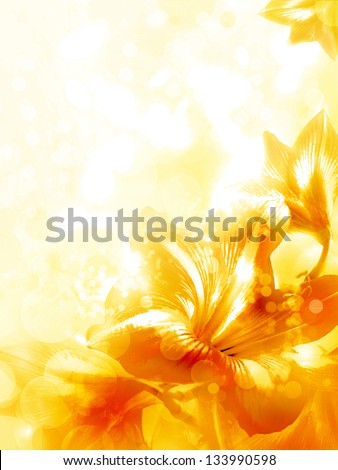 Abstract yellow flower card/ Beautiful flower background/ Spring background