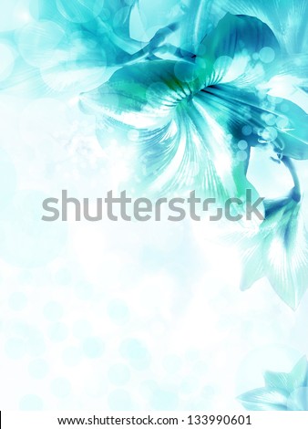 Abstract blue flower card/ Beautiful flower background/ Spring background