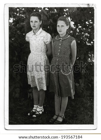Vintage old photos of people/ Vintage photo of beautiful girls/ USSR - Belorussia 1940-1950 years