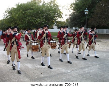 British Fife and Drum Band in Historic Williamsburg Virginia