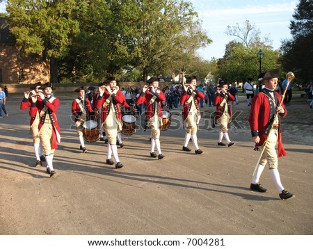 British Fife and Drum Band in Historic Colonial Williamsburg Virginia