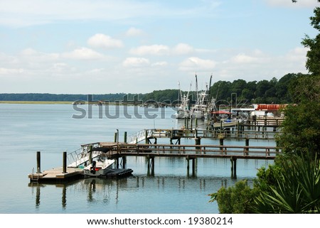 Shrimp Boat fishing docks in Hilton Head, South Carolina
