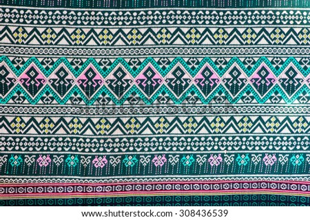 Texture background : Pattern texture of general traditional thai style native handmade fabric weave (Lai Thai)
