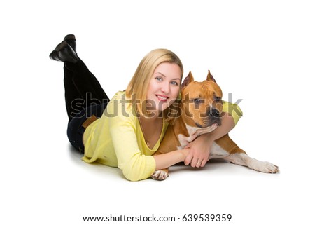 Similar – Image, Stock Photo Beautiful female amstaff, fighting dog