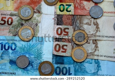 Notes and coins real money Brazil