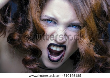 evil vampire girl portrait