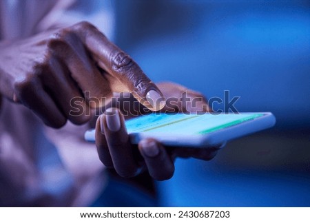 Similar – Image, Stock Photo Closeup Woman Using Phone