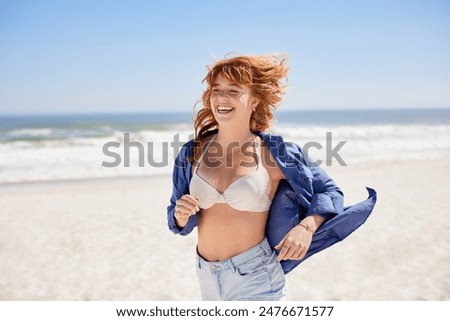 Similar – Image, Stock Photo Content woman in sea in summer