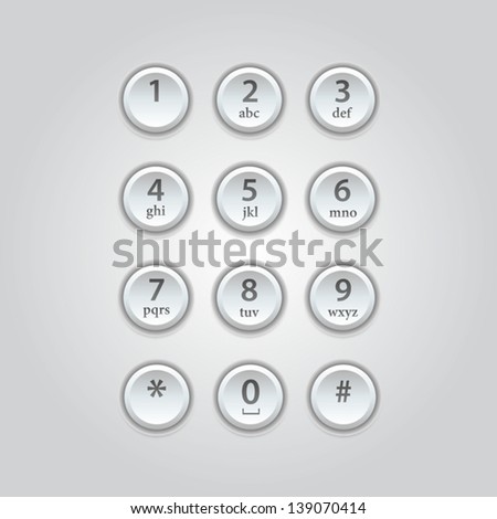 User Interface Keypad For Phone Stock Vector 139070414 : Shutterstock