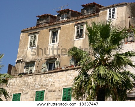 An old building in the old center of Split in Croatia