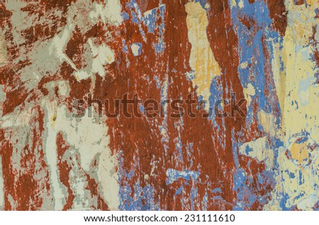 Old damaged grunge wall background or texture, red wall