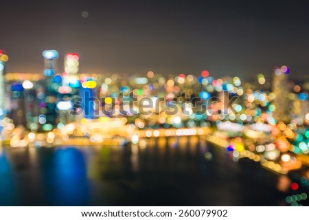 Singapore Skyline and view of Marina Bay frome sky park with blur effect, Cityscape Singapore