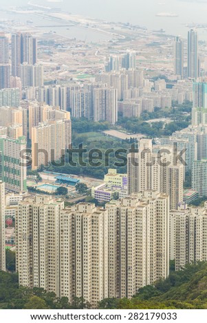 Hong Kong city building at day, View of Lion rock country park