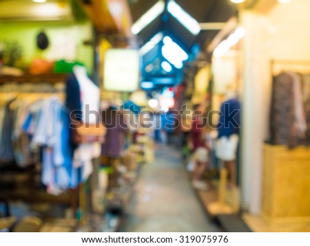 Blurred defocused abstract background of people at Chatuchak market, Shopping background Bangkok, Thailand
