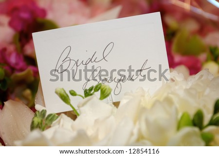 Wedding flowers in a church brides bouquet
