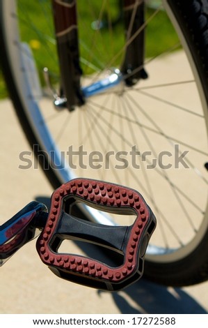 A close up image of bicycle pedals
